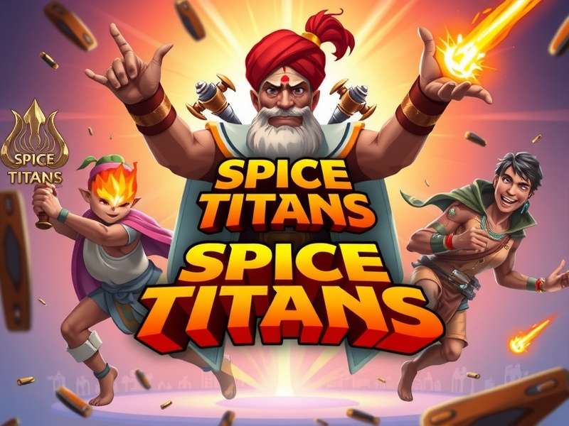 Spice Titans Game Banner featuring spicy battles and Indian characters